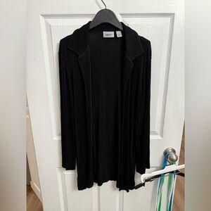 Chico's Travelers Women's Black Open Front Cardigan 1 = M/8 No Wrinkle Slinky